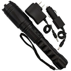 Neighborhood Watch Multifunction Dimming Light Tactical Flashlight Stun Gun W/ Glass Breaker