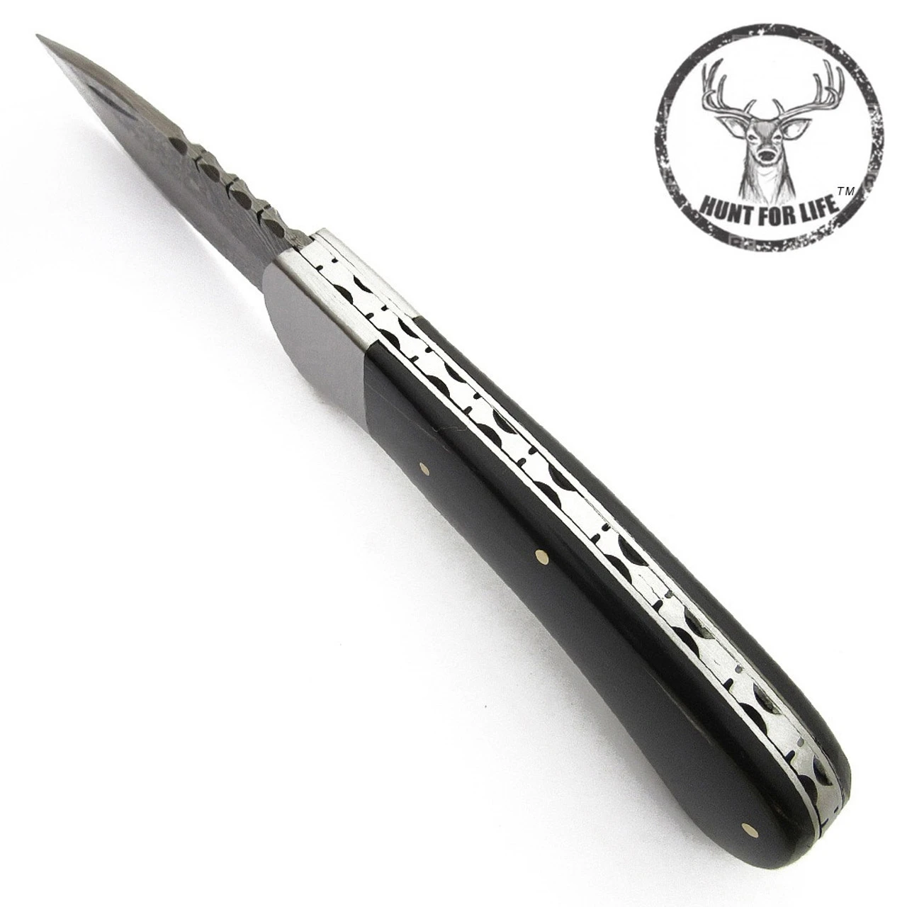 Hunt For Life Deadlock Damascus Slipjoint Pocket Knife - Image 3