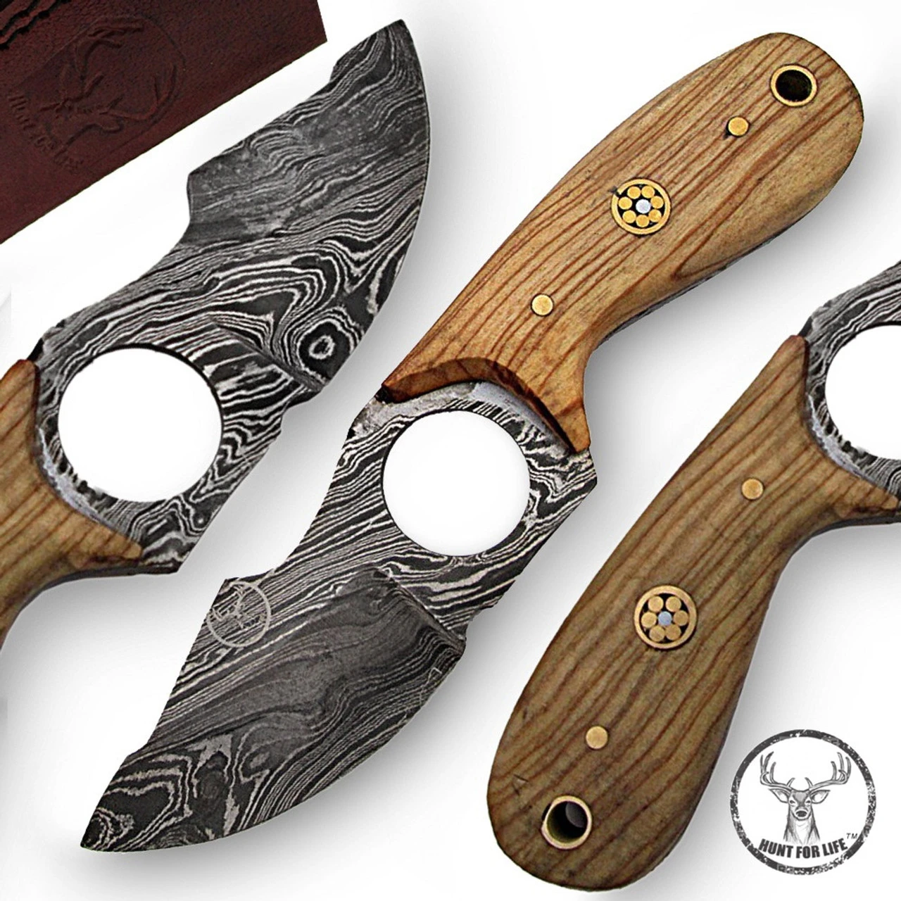 Hunt For Life Peaceful Uprising Damascus Steel Skinner Knife - Image 4