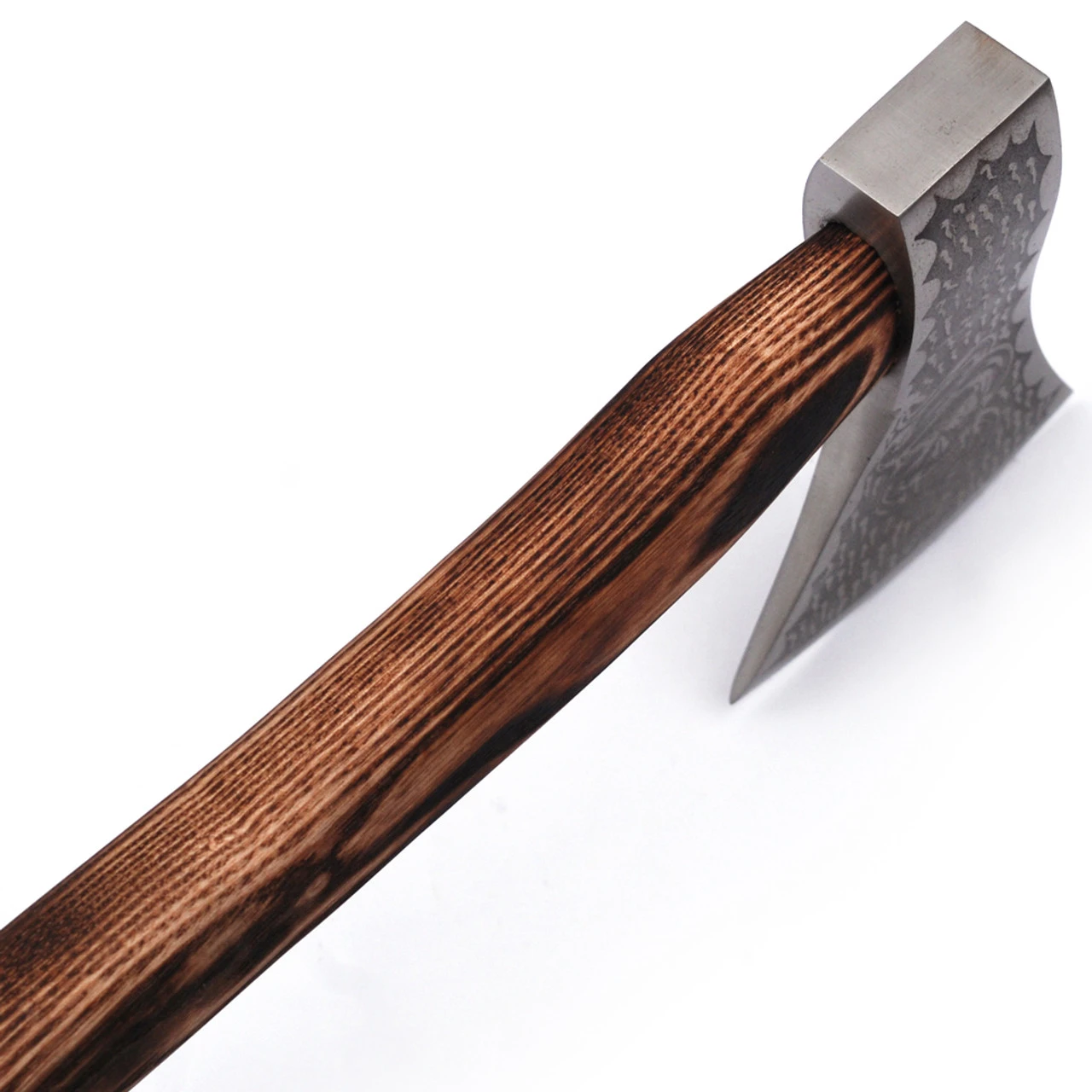 Snake Skull Warrior Bushcraft Axe Wood Burnt Handle - Image 5