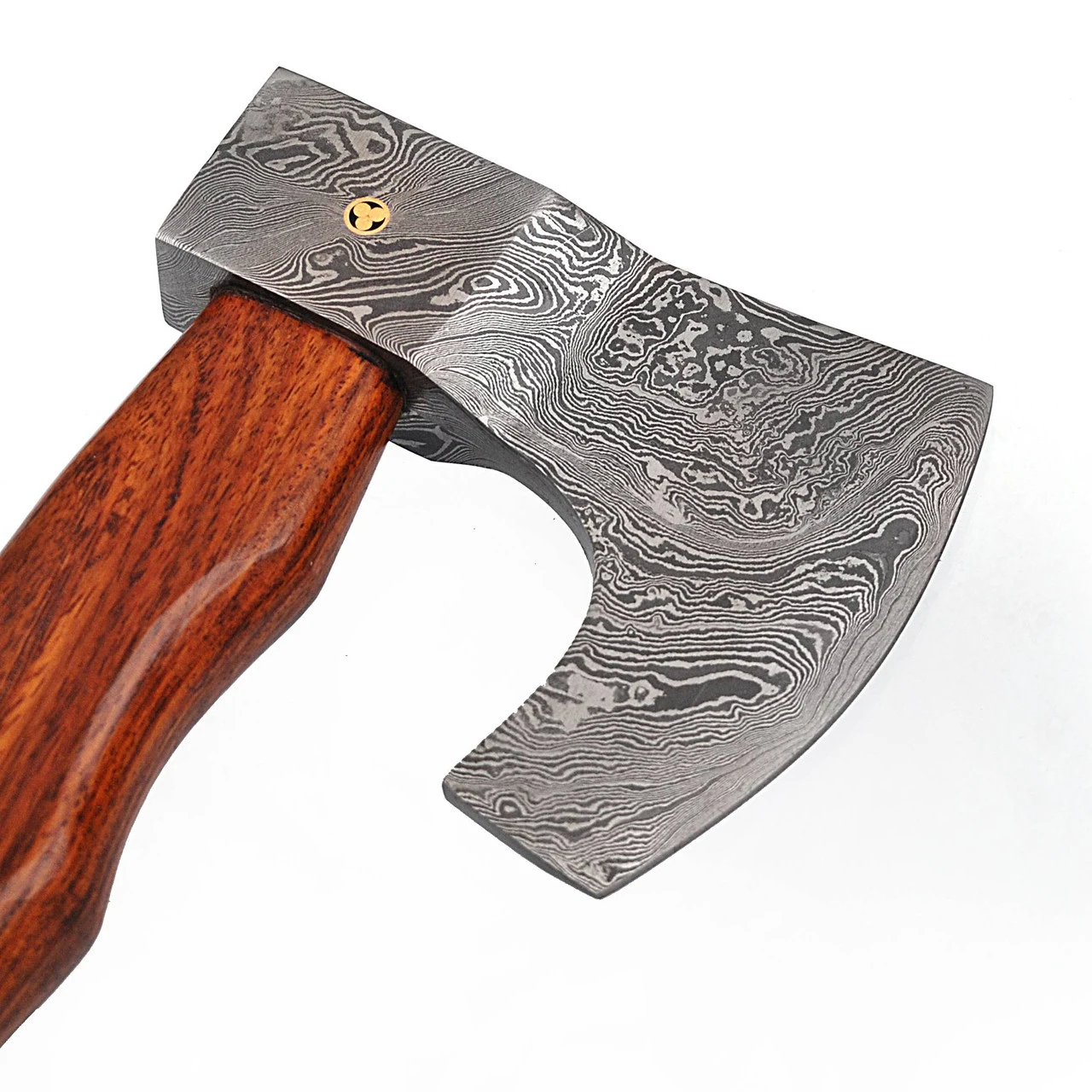 Descendant Of The Gods Damascus Steel Functional Bearded Outdoor Axe - Image 4