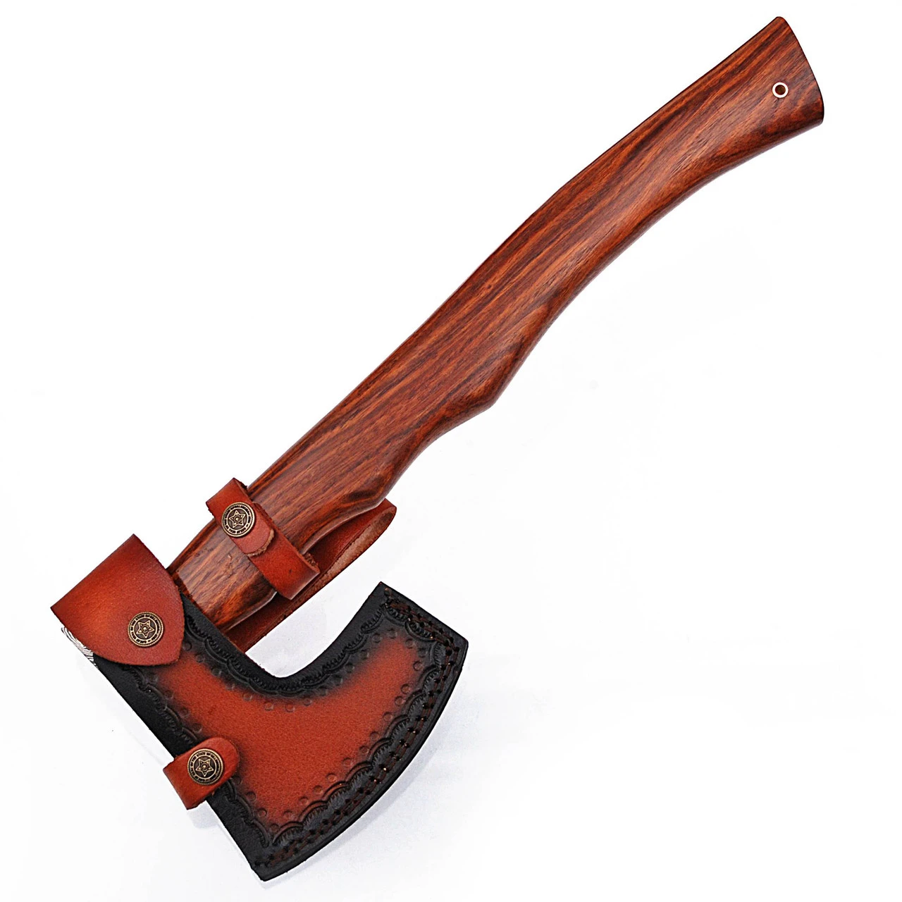 Descendant Of The Gods Damascus Steel Functional Bearded Outdoor Axe - Image 6
