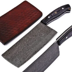 Hannibal Damascus Steel Full Tang Cleaver Knife