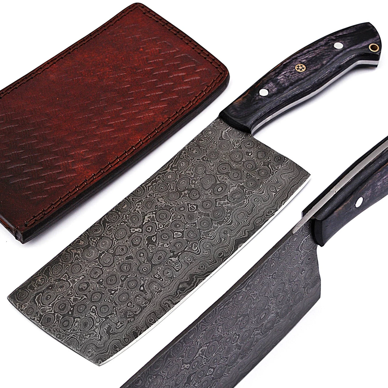 Hannibal Damascus Steel Full Tang Cleaver Knife