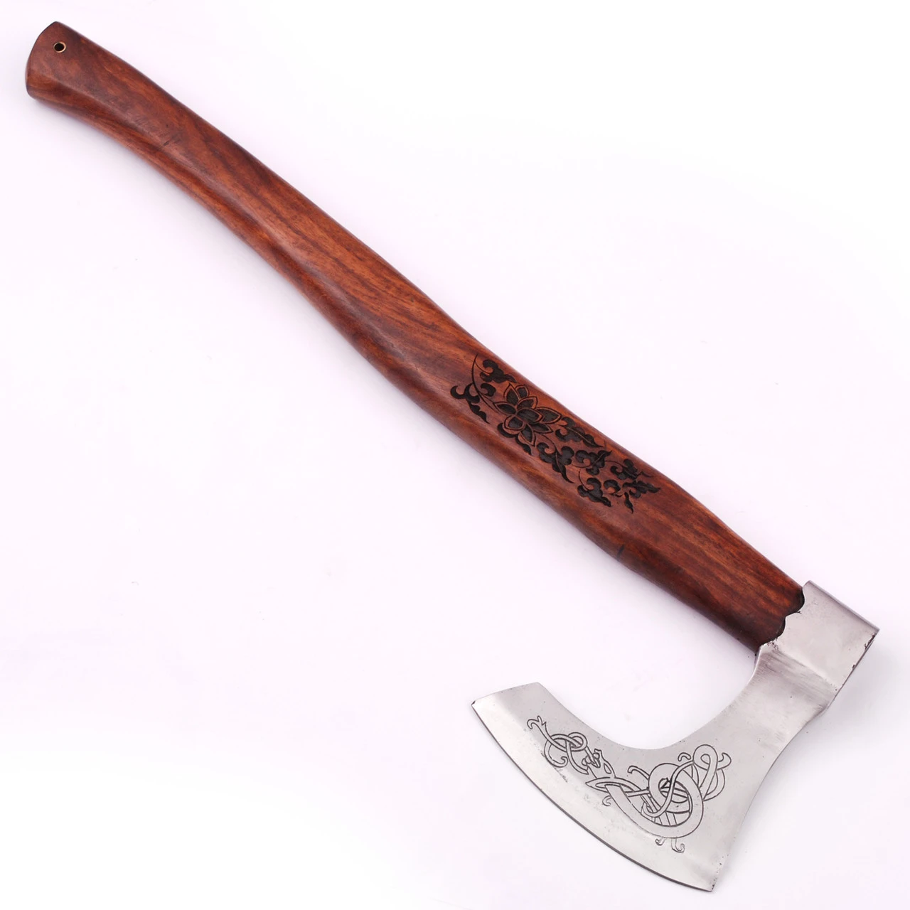 Warrior Shield Maiden Norse Viking Battle Axe | Floral Engraved Handle | - Image 2
