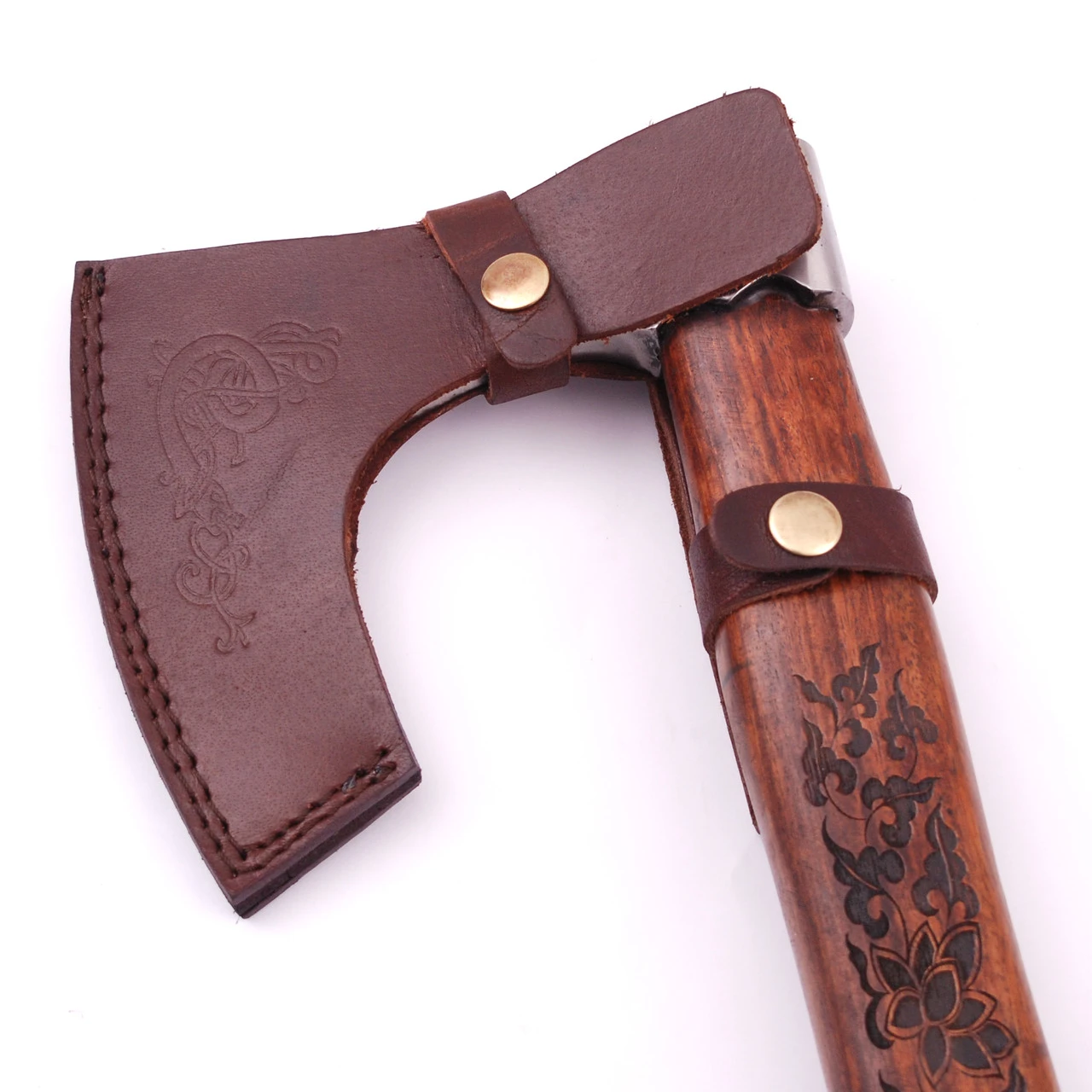 Warrior Shield Maiden Norse Viking Battle Axe | Floral Engraved Handle | - Image 4