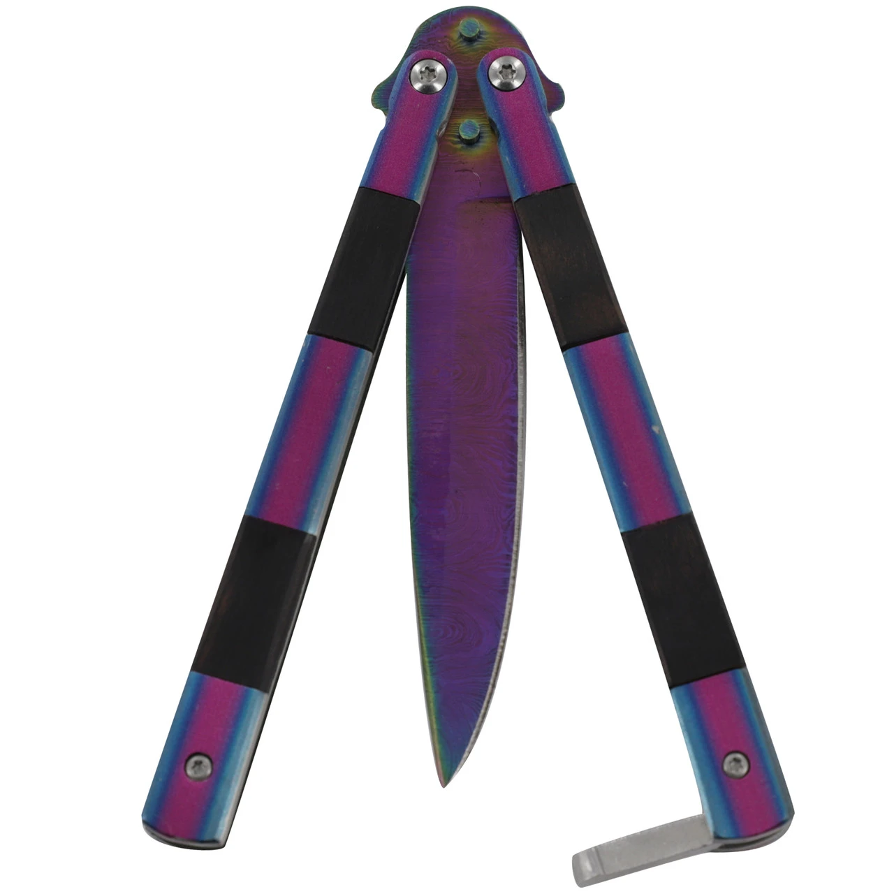 Taste Of Poison Damascus Steel Heavy Duty Fanning Butterfly Knife - Image 2