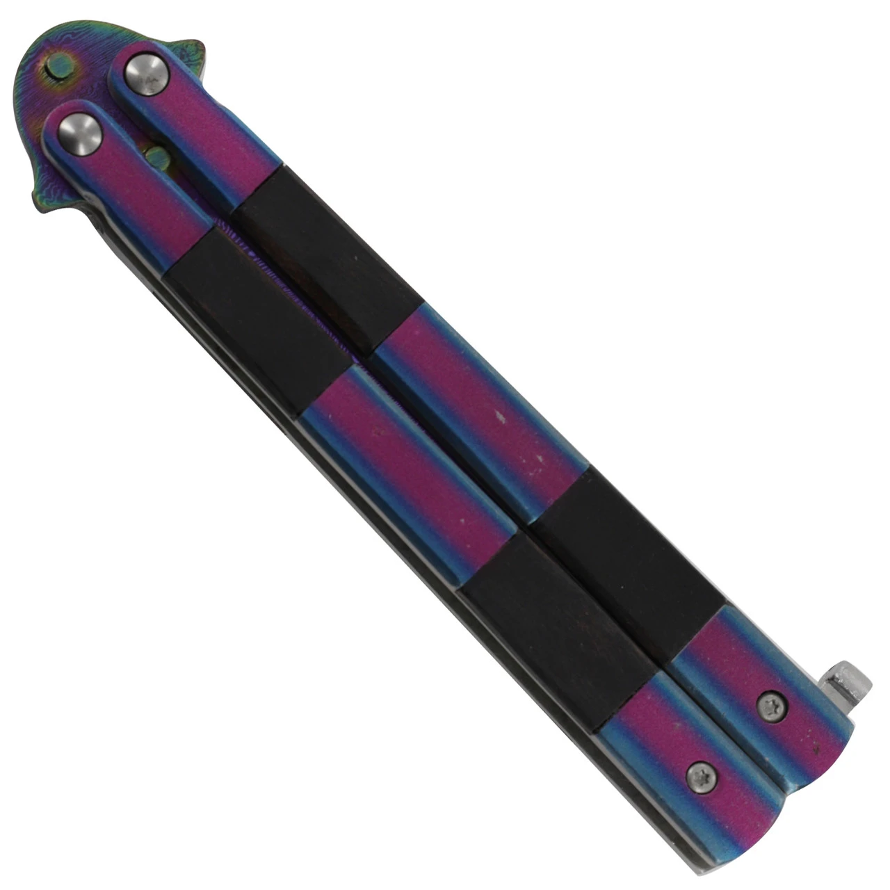 Taste Of Poison Damascus Steel Heavy Duty Fanning Butterfly Knife - Image 3