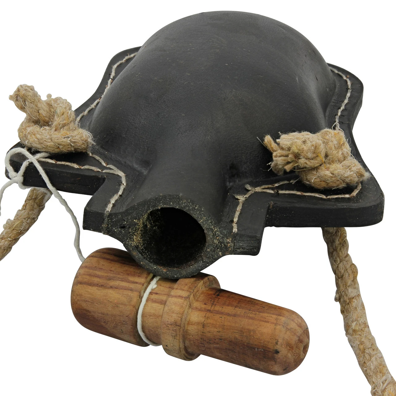 Adam’s Ale Functional 48 Oz. Genuine Black Leather Drinking Canteen Bottle W/ Rope Strap & Wooden Stopper - Image 3