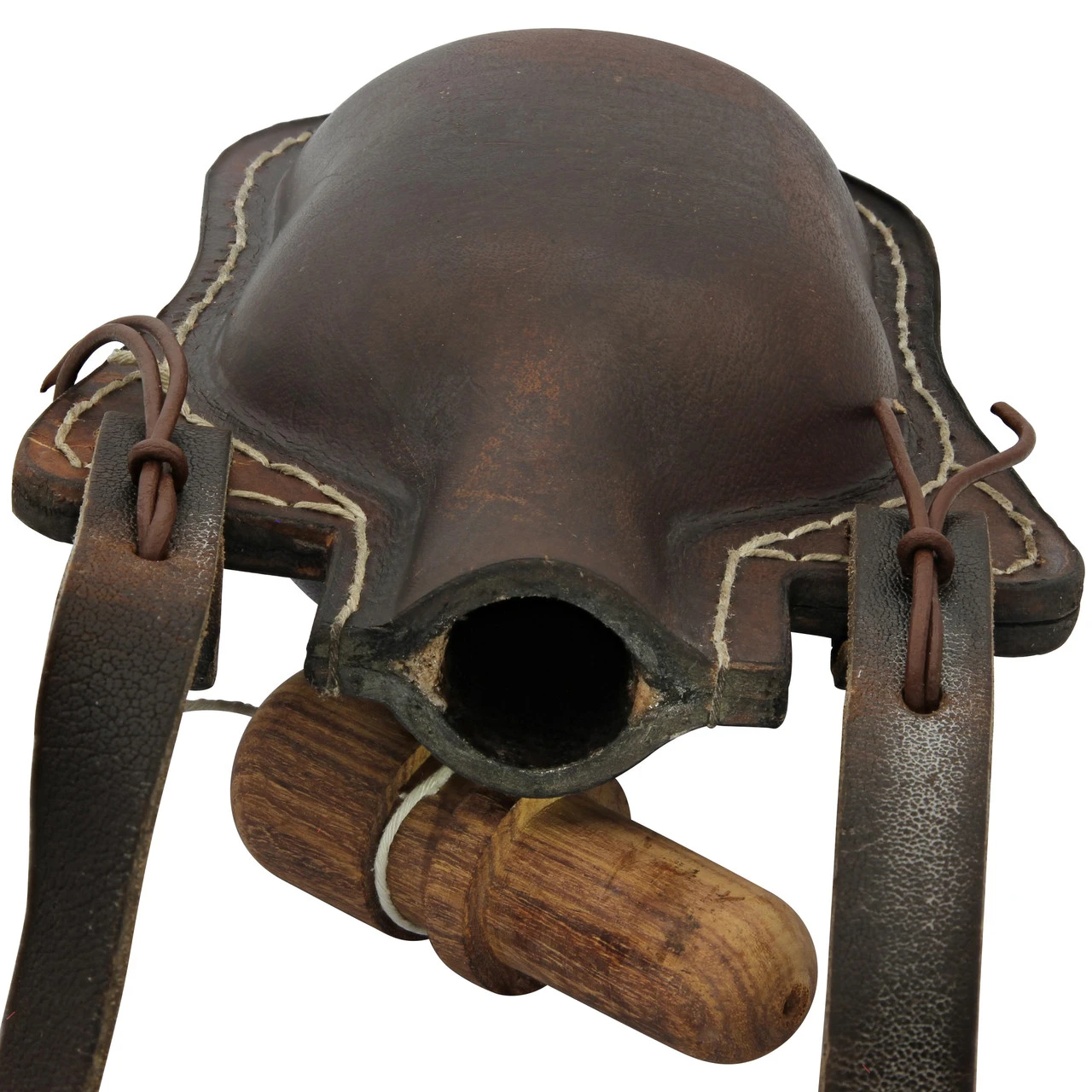 Ranch Hand 48 Oz. Handmade Brown Genuine Leather Bottle Canteen W/ Wooden Stopper & Leather Shoulder Strap - Image 3