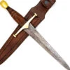 King Of Thieves Full Tang Damascus Steel Arming Dagger Short Sword
