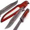 Hunt For Life Bayou Dweller Damascus Steel Bowie Hunting Knife