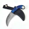 Azure Monster Fixed Blade Damascus Karambit Knife | Hunt For Life
