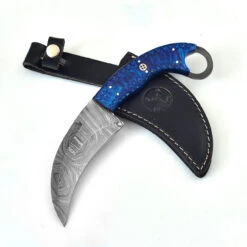 Azure Monster Fixed Blade Damascus Karambit Knife | Hunt For Life