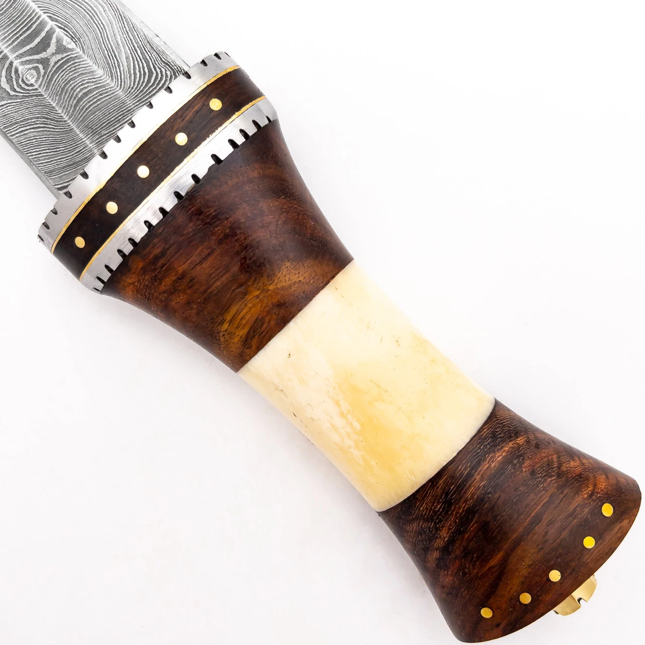 Tribal Totem Damascus Spear Point Fixed Blade Knife - Image 4