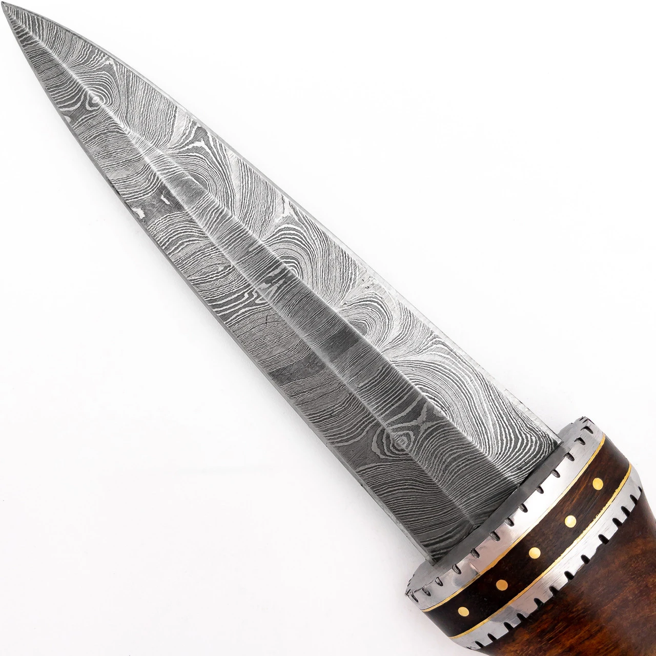 Tribal Totem Damascus Spear Point Fixed Blade Knife - Image 3
