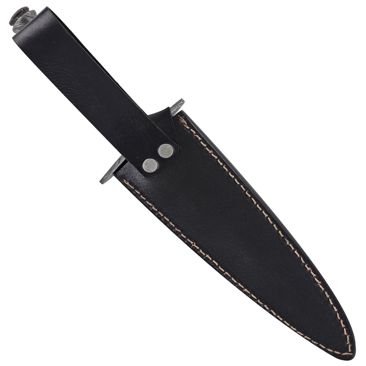 Full Damascus Steel Commando Knife | Pattern Welded Steel Full Tang Replica JSOC Dagger With Leather Sheath - Image 12