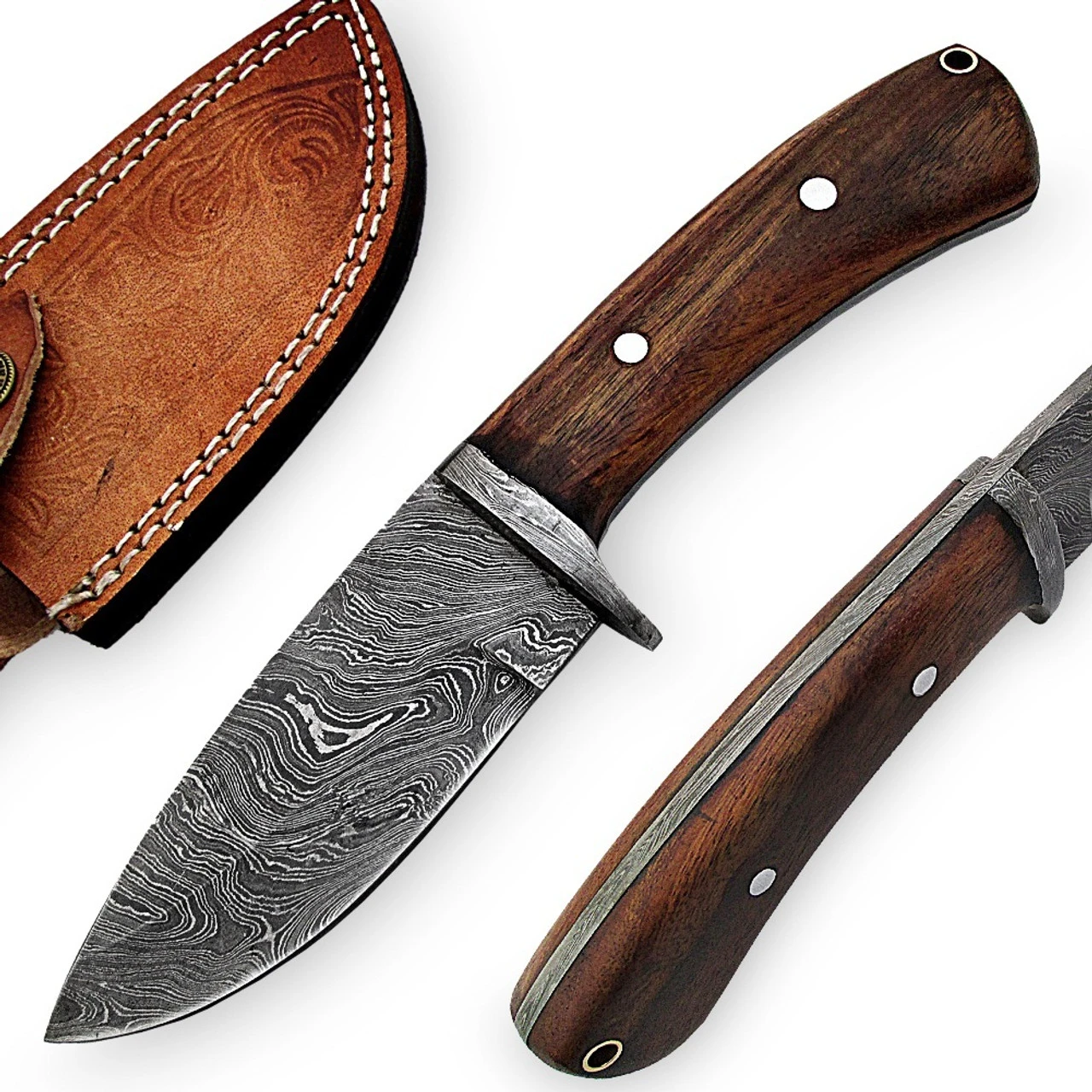 Damascus Full Tang North American Game Hunting Knife - Image 4
