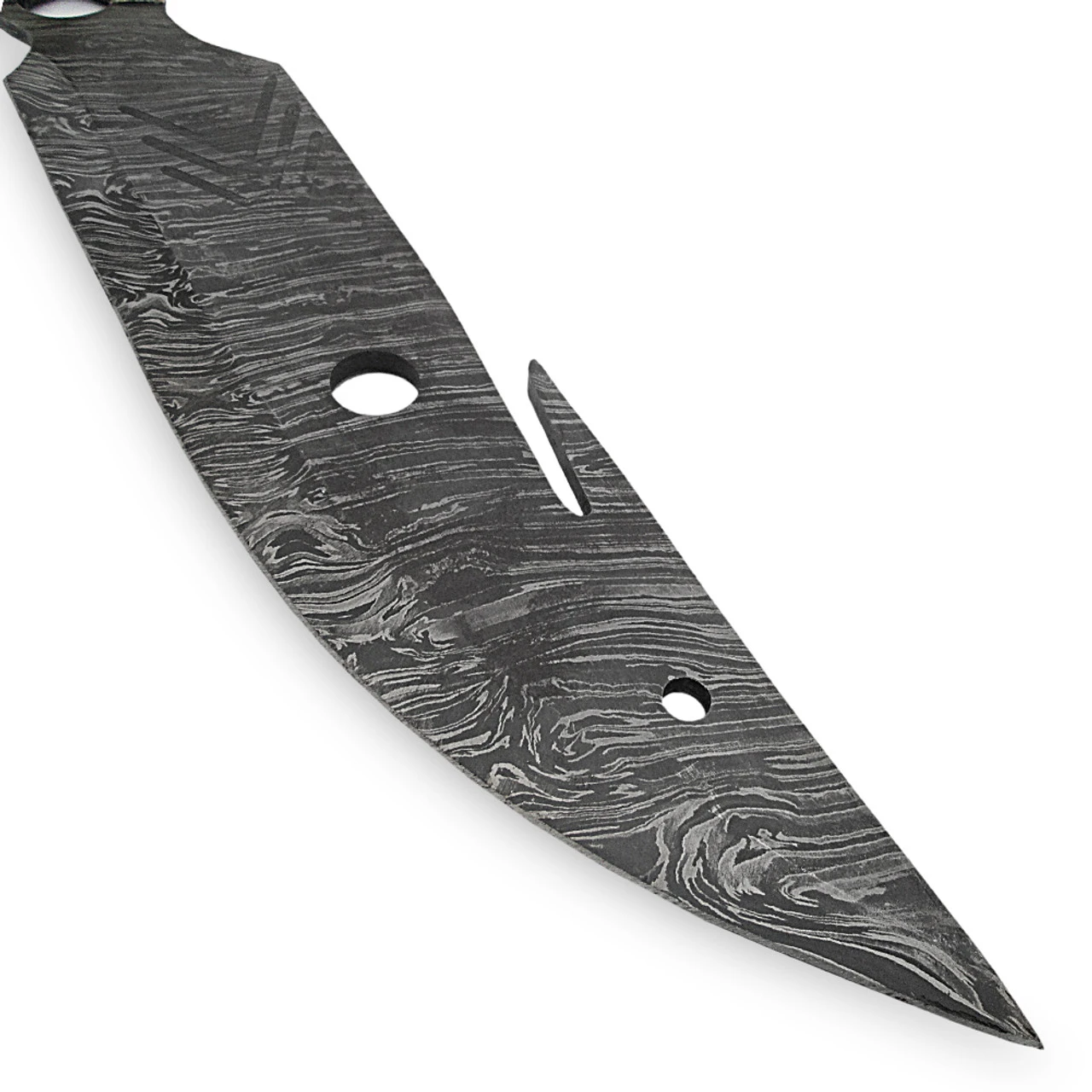 Sumatran Tiger Full Tang Damascus Steel Gut Hook Machete Hunting Knife - Image 3