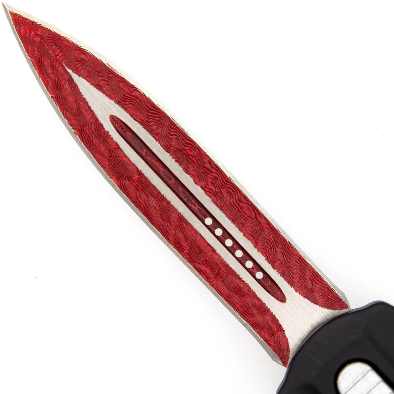 Gorgeous Nightmare Damascus Steel Dual Action Automatic OTF Pocket Knife - Image 2