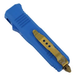 Beast Miniature Damascus Steel Gold Spear Point Automatic Out The Front Knife