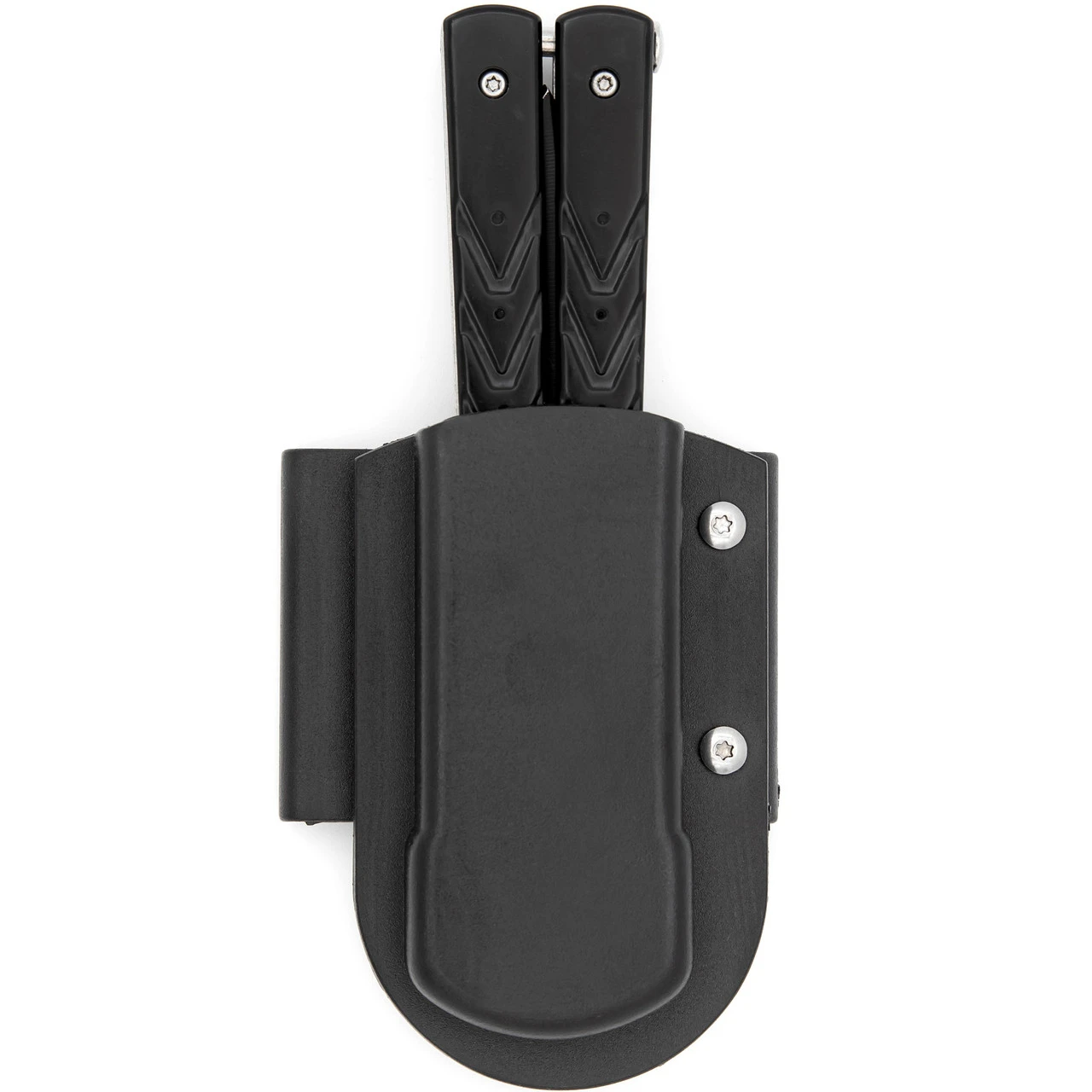 Black Butterfly Balisong Knife With Hard ABS Sheath | Drop Point Blade | Titanium Damascus Steel - Image 6