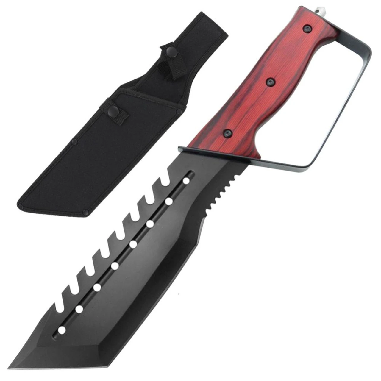Edge Of Sanity Full Tang Knife With Glass Breaker And Handguard - Image 2