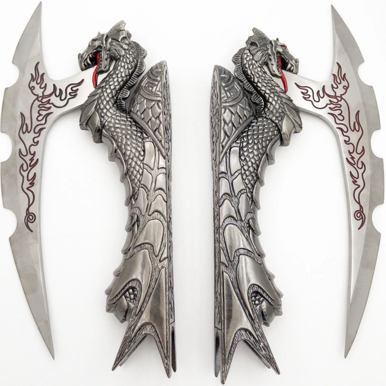 Corrupted Inferno Decorative Display Fantasy Dragon Knives Set Of 2 - Image 7