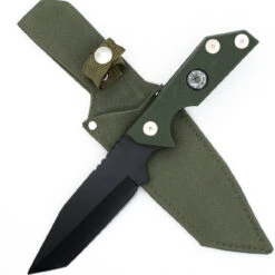 Heavily Wooded Tanto Survival Hunting Knife With Compass