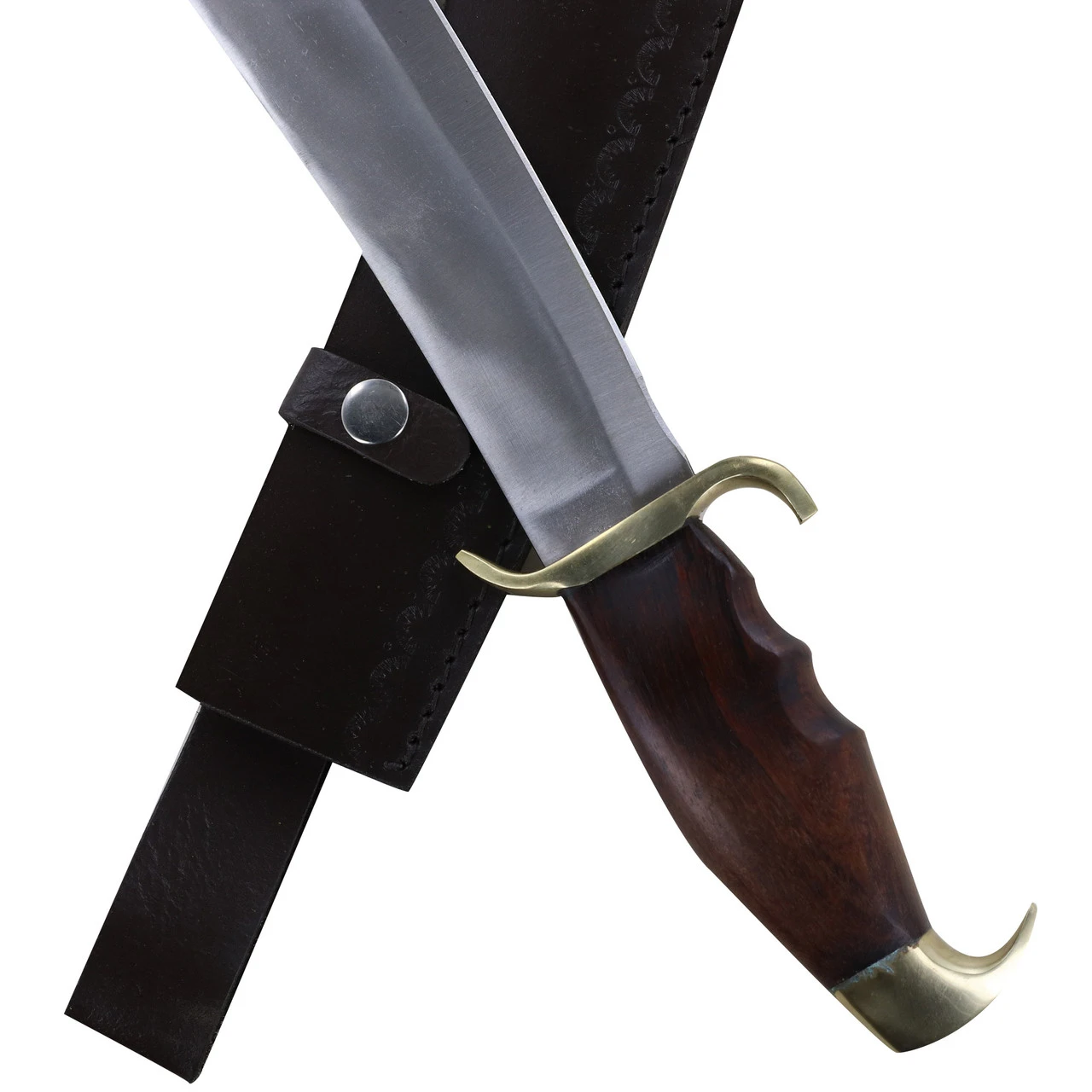 Persian Warrior Arabian Short Scimitar Sword W/ Leather Sheath - Image 3