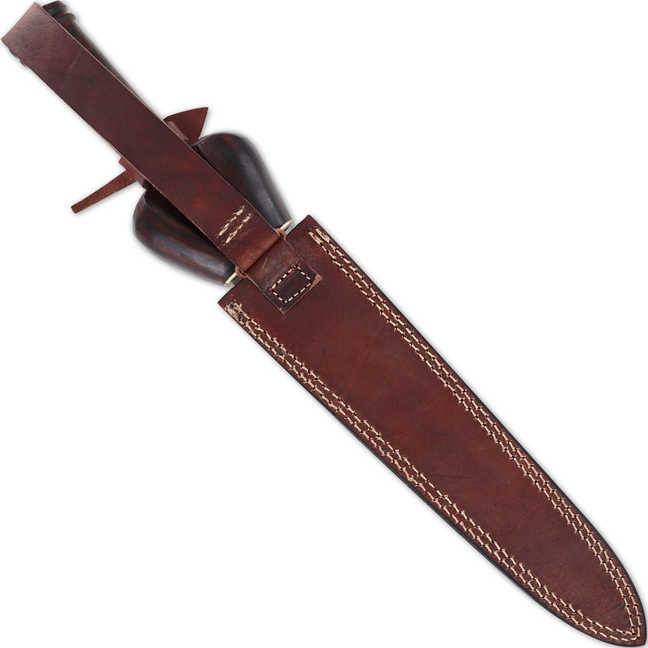 Hand Forged Medieval Style Bullock Dagger With Leather Sheath - Image 3