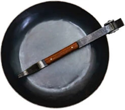 Cottage Cookbook Medieval Folding Heavy Duty Functional Camping Hiking Food Prep Outdoor Cookware Kitchenware Frying Pan W/ Wood Handle