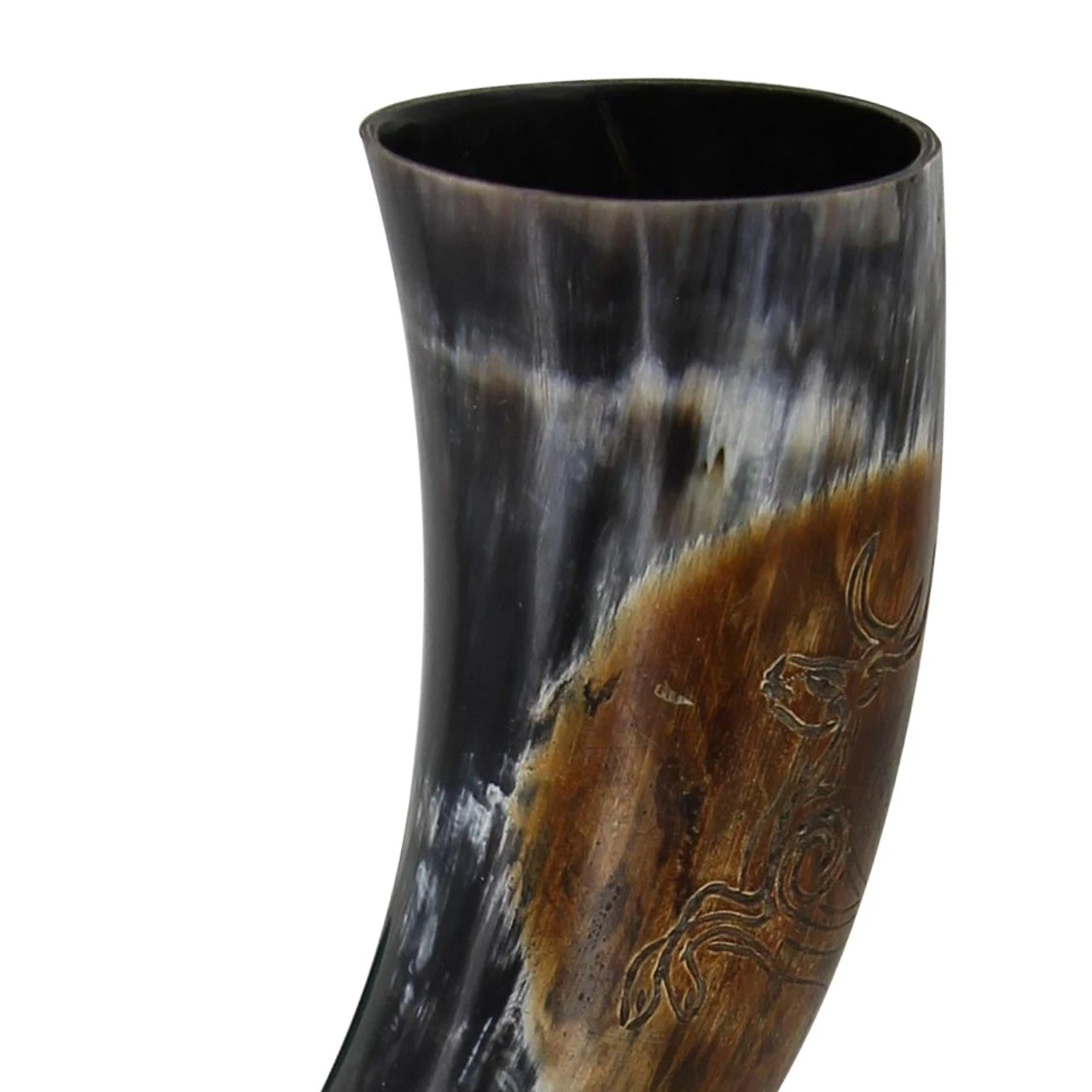 Burnt Roe Deer Saxon Sacred Drinking Horn - Image 2