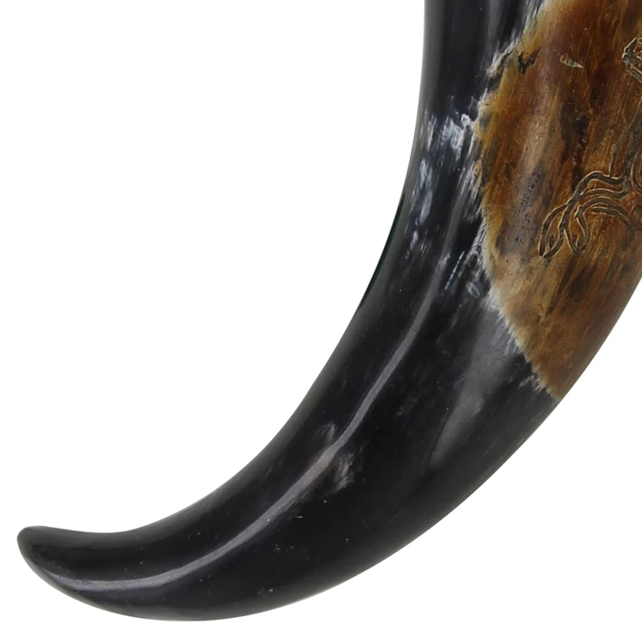 Burnt Roe Deer Saxon Sacred Drinking Horn - Image 3