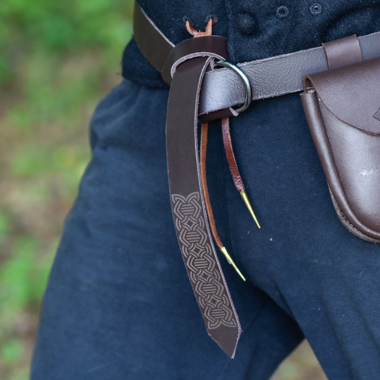 Handmade Leather Farmers Weave Viking Belt Brown - Image 4