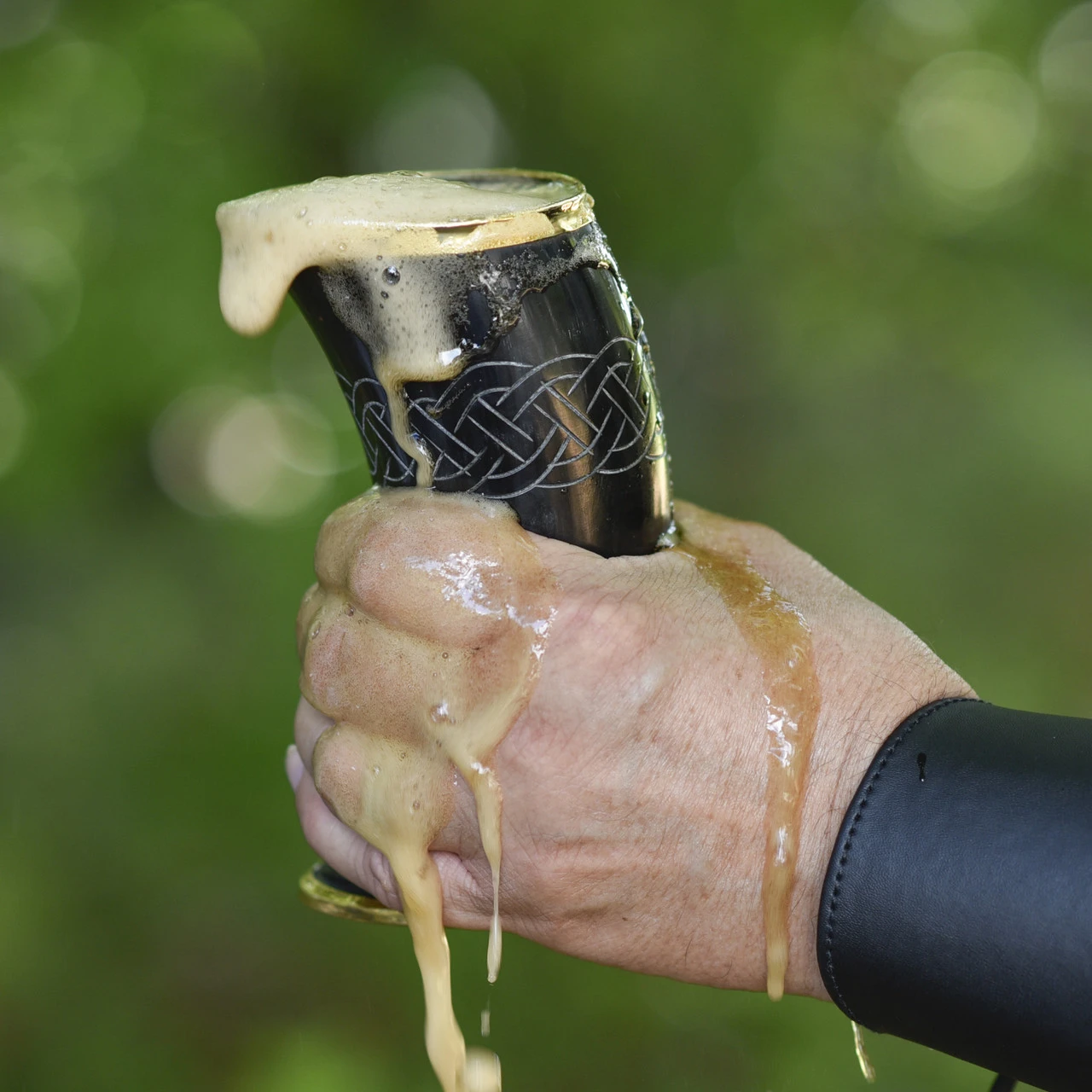 The Hooded Raven ™ Ceremonial Viking Drinking Horn Cup Canvas Bag Included - Image 5