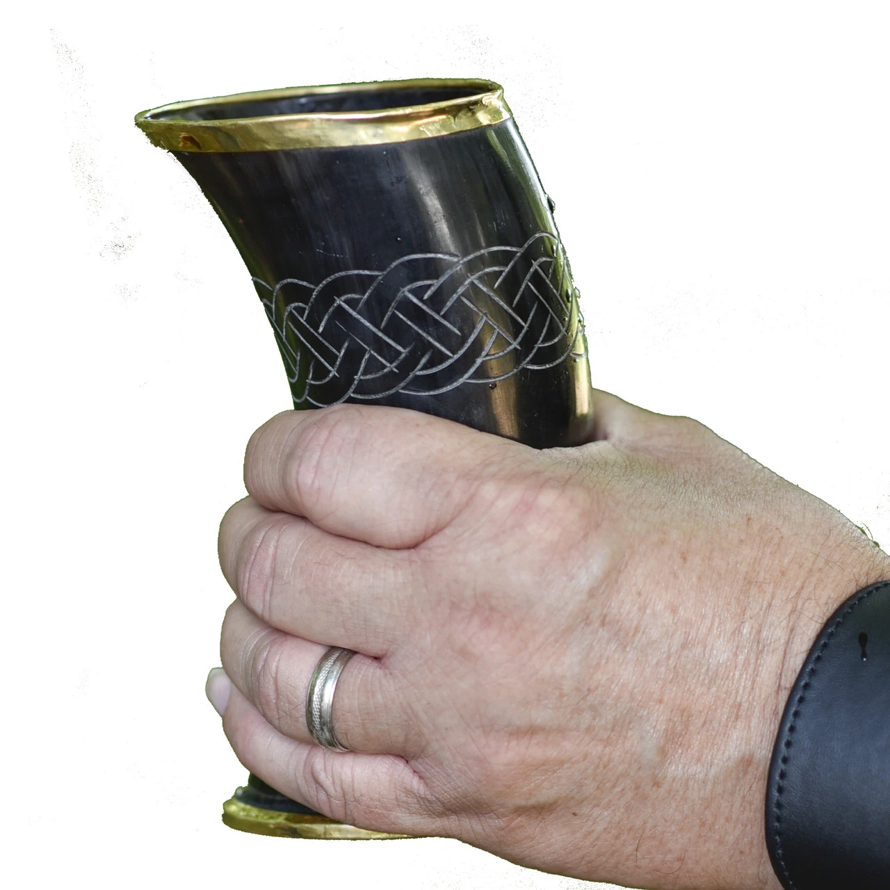 The Hooded Raven ™ Ceremonial Viking Drinking Horn Cup Canvas Bag Included - Image 4