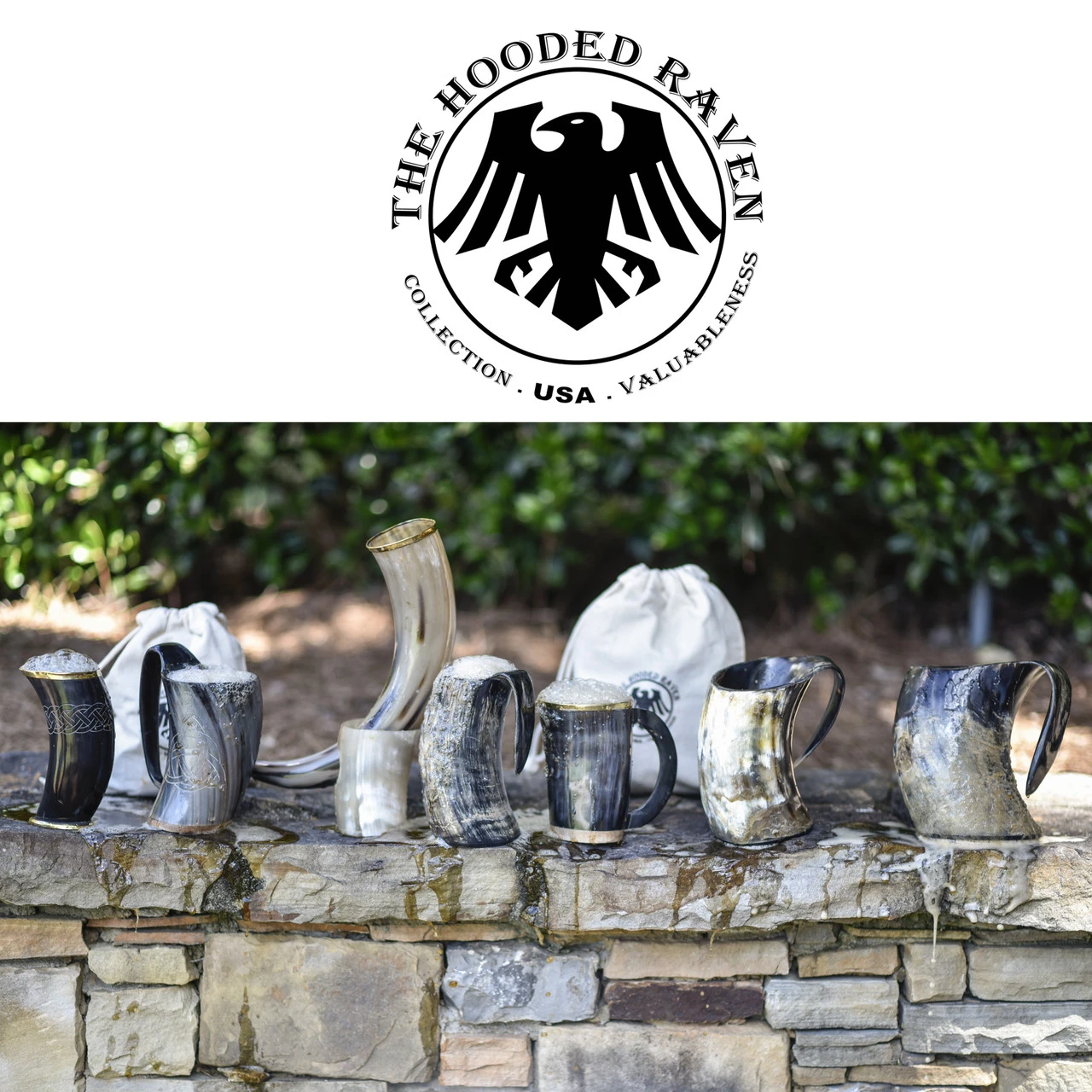 The Hooded Raven ™ Valhalla Awaits Me Drinking Horn Vessel Stand Included - Image 6