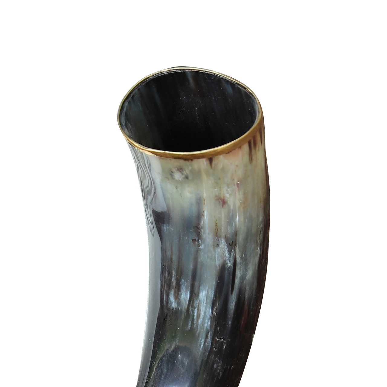 The Hooded Raven ™ Large Pure Brass Rim Drinking Horn Canvas Pouch Included - Image 3
