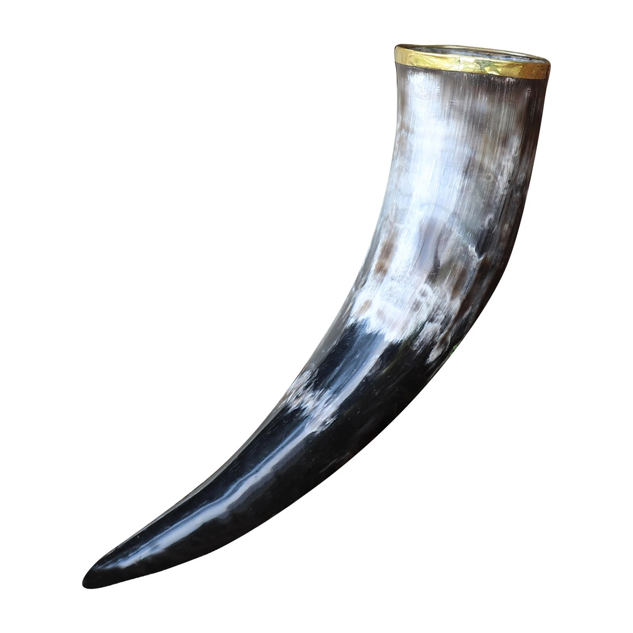 The Hooded Raven ™ Pure Brass Rim Drinking Horn Vessel Canvas Bag Included - Image 3