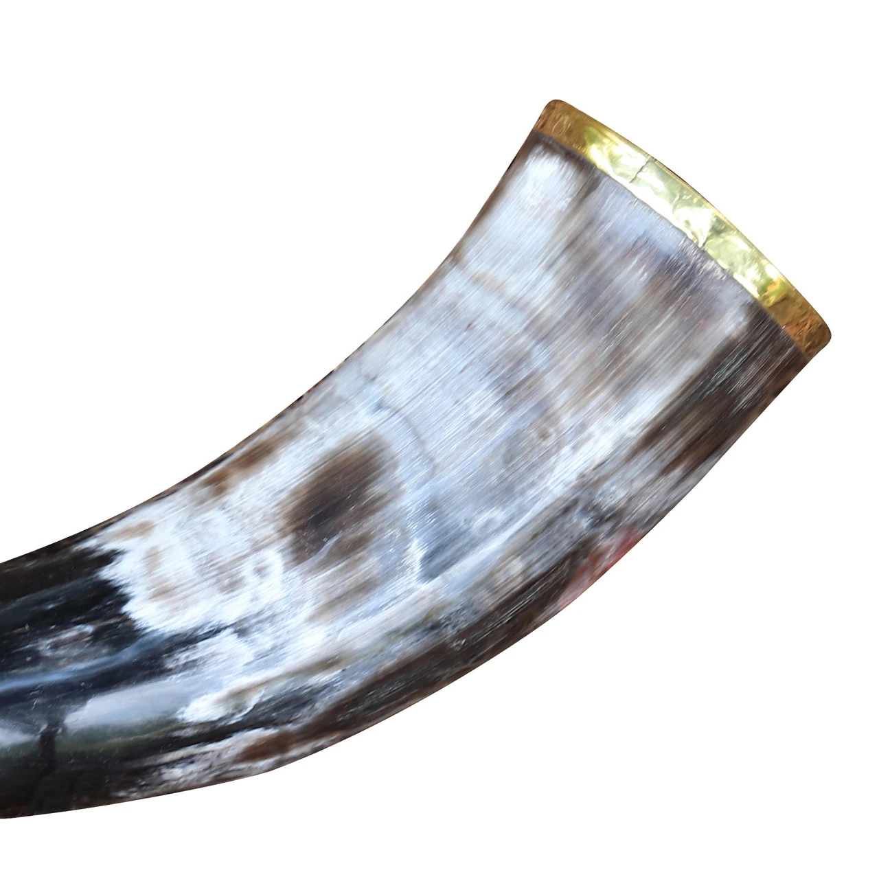 The Hooded Raven ™ Pure Brass Rim Drinking Horn Vessel Canvas Bag Included - Image 4