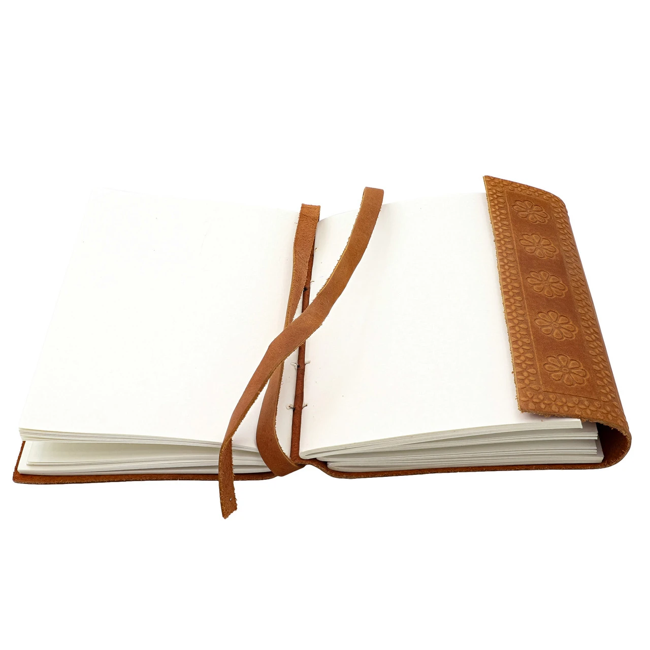 Moon Drunk Wolf & Moon Embossed Hand-Crafted Leather Notebook Sketchbook Diary Journal - Image 4