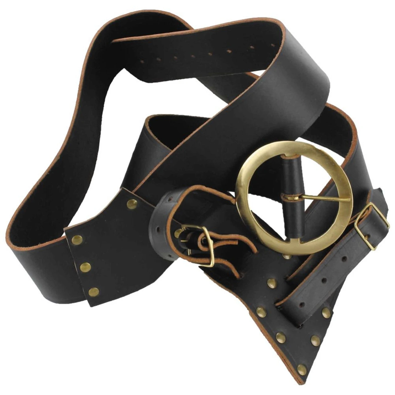 Leather Right Handed European Baldric Black Belt - Image 2