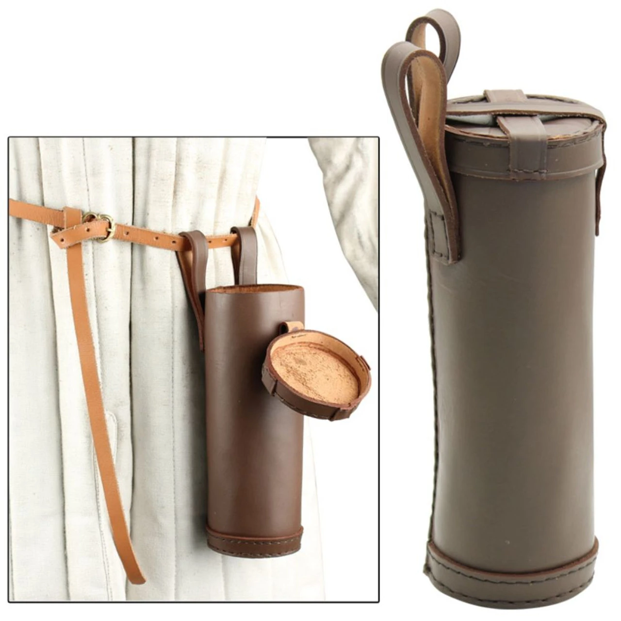 Medieval Leather Bottle Holder Brown - Image 4