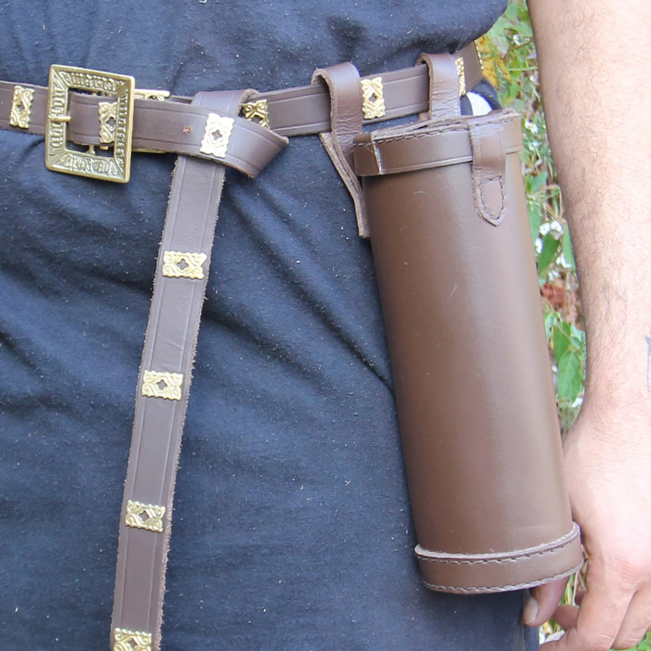 Medieval Leather Bottle Holder Brown - Image 3