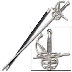 Medieval Rapier Swept Hilt Square Guard Sword