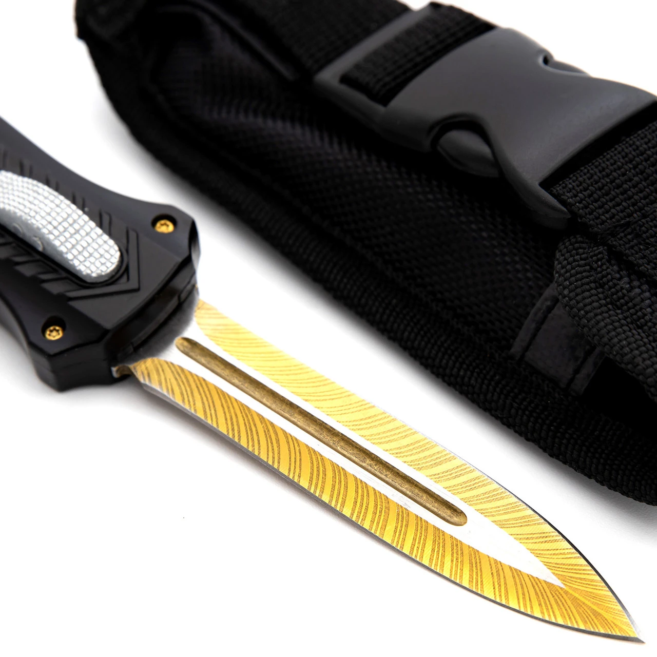 Pureblood Automatic Gold OTF Out The Front Knife - Image 4