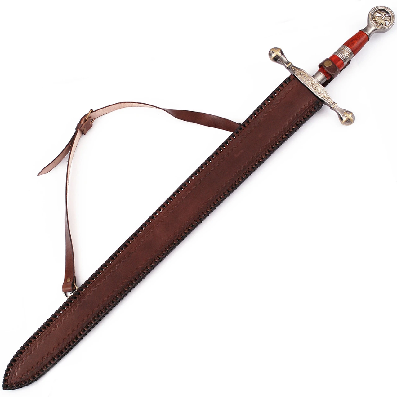 Saint George The Dragon Slayer Damascus Steel Medieval Sword - Image 3