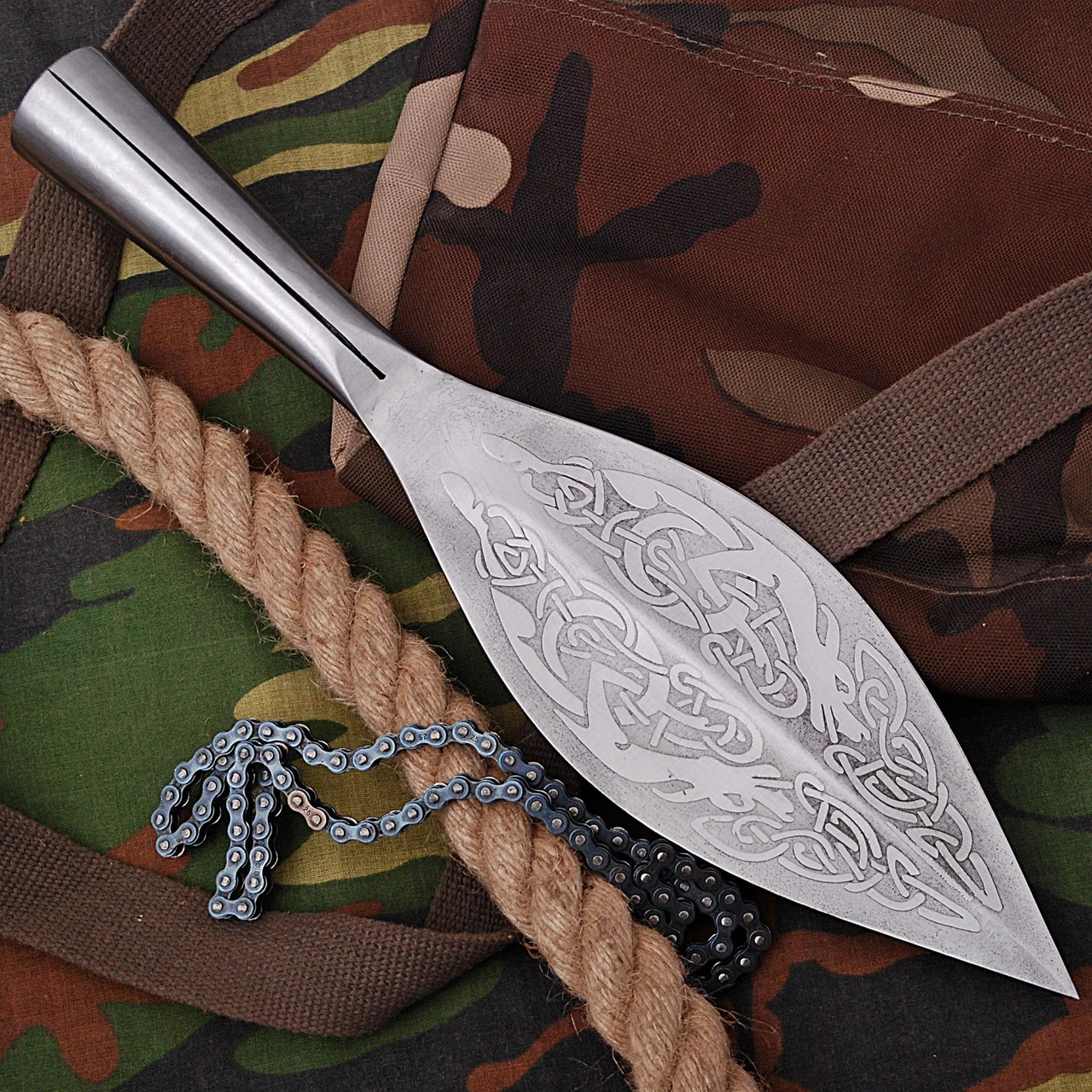 Norse Viking Leaf Long Spear Head High Carbon Steel - Image 4