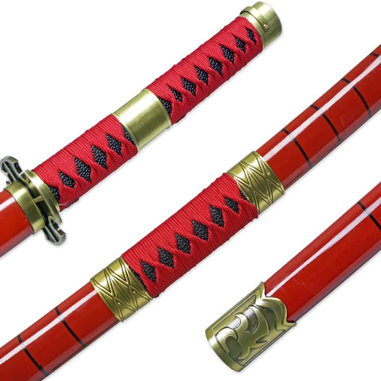 Zoro's Sandai Kitetsu Replica Sword | Patterned Hamon Blade Katana Carbon Steel - Image 5
